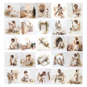 Más de 50 imágenes JPG del guerrero David, imágenes bíblicas de David y Goliat, imágenes religiosas para proyectos, arte cristiano, ilustraciones de historias bíblicas, imágenes digitales. imagen 8