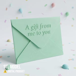 Gift Envelope STL, 3D Print Money Holder, Greeting Card Case, Wedding Gift Wrap, Birthday Certificate Box, STL Digital File, Unique Wrap