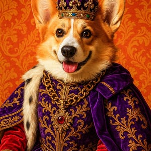 Royal Pet Portrait from Photo, Custom Baroque, Renaissance or Military Style Dog & Cat Painting, Funny Digital Art Gift for Pet Lovers