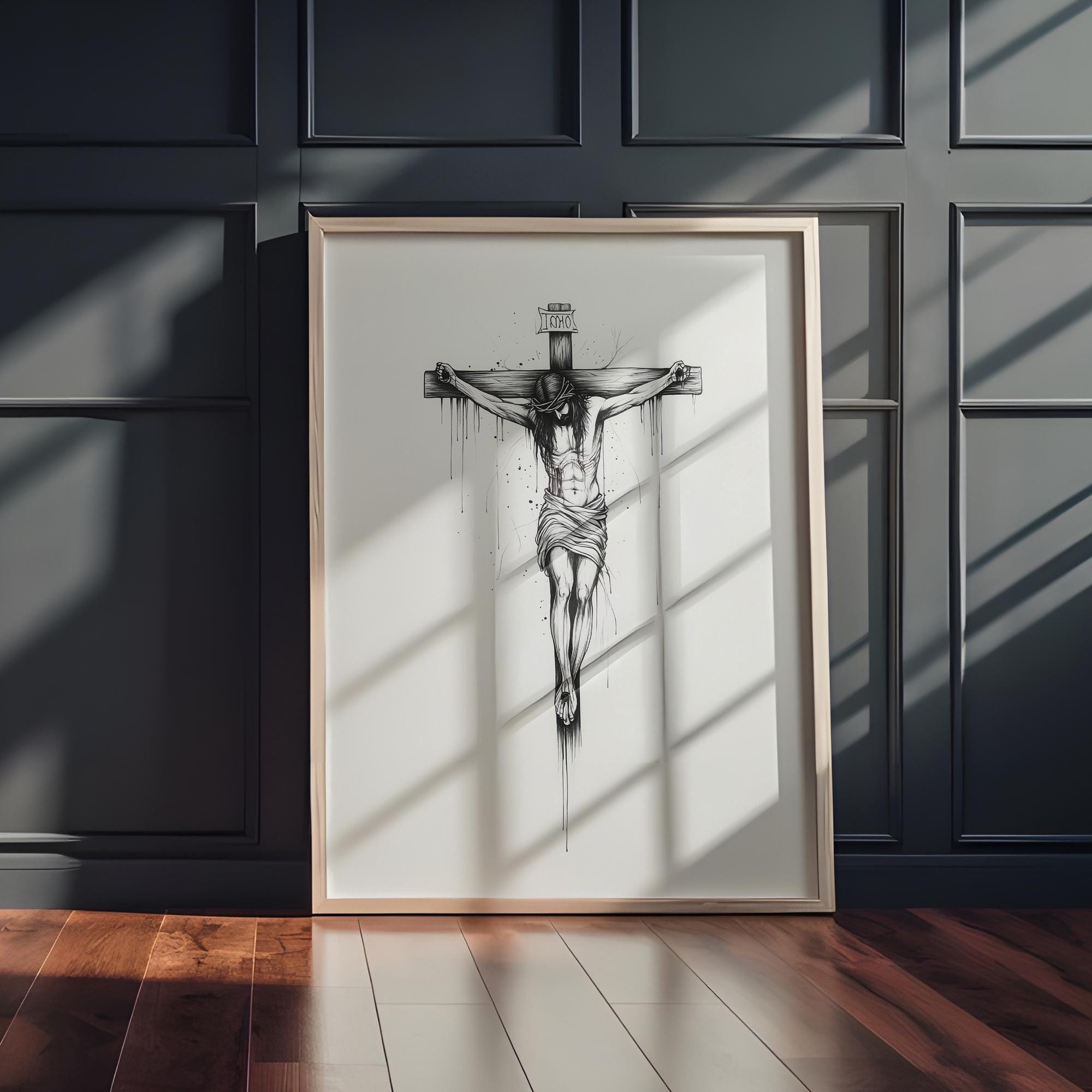 Good Friday Crucifixion Poster, Jesus on the Cross Digital Art ...