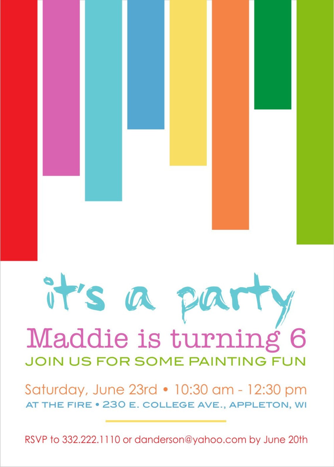 Art custom birthday party invitation Etsy