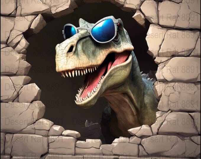 20 oz Skinny Tumbler Cool Dino 3D Sublimation Design, Straight & Tapered tumbler Wrap, Instant Download
