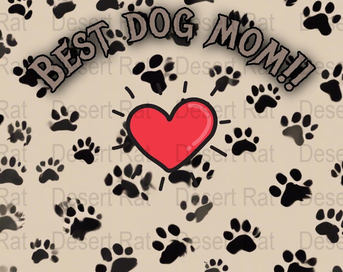 Best Dog Mom Mug, Heart and Paw Print Mug, Perfect Gift for Dog Lovers, Cute Dog Mom Coffee Mug, Pet Lover Mug, Dog Mom Gift Idea