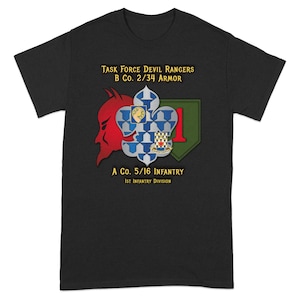 T-shirt Devil Rangers de la Force opérationnelle : cadeau de vétéran de la 1re division d&#39;infanterie