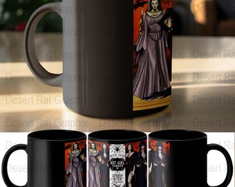 Spooky Bitch Season Mug,Tumbler, Gothic Girls Halloween Design, Morticia Addams, Elvira, Vampirella, Hot Girl Summer Funny Gift