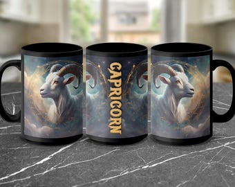 Capricorn Mug, Zodiac Sign Gift, Astrology Mug, Celestial Mug, Horoscope Gift Idea, Goat Mug, Gift for Capricorn, Constellation Mug
