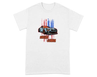 Shelby Cobra T-Shirt, American Muscle Car Tee, Patriotic Car Shirt, USA Flag Graphic, Car Lover Gift, Automotive Apparel