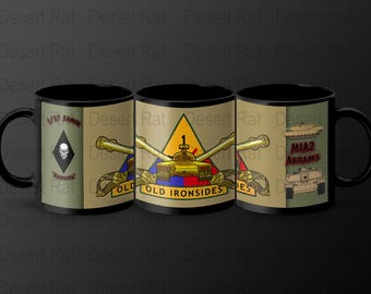 1 37 Armor Bandits Mug, Old Ironsides Coffee Cup, MIA2 Abrams Tank Mug, Military Fan Mug, Army Unit Gift, Tank Enthusiast Gift