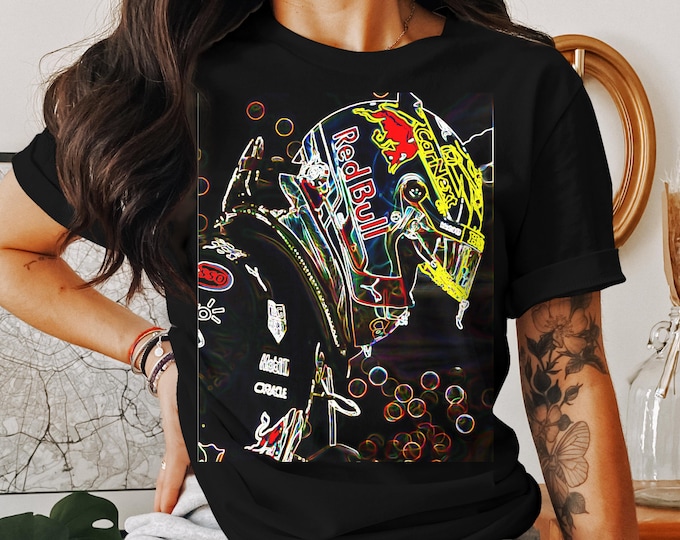 Racing Driver Helmet T Shirt, Red Bull, Formula 1, F1 Fan Gift, Motorsports Apparel, Racing Car Driver Shirt, Racing Fan Gift, T Shirt