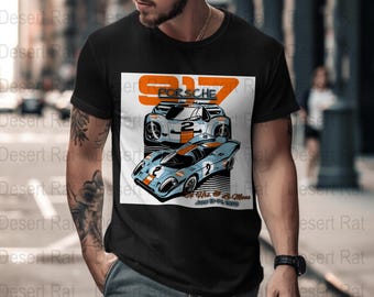 Porsche 917 T-Shirts, Le Mans 1970, Racing Car Tee, Vintage Motorsport, Classic Race Car, Gulf Livery, Car Enthusiast Gift