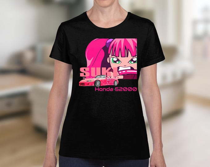 Suki Honda S2000 Anime Girl T-Shirt, Digital Download, JDM Car Culture, Pink Aesthetic, Japanese Car Design, Gift Idea