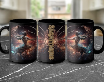Sagittarius Zodiac Mug, Astrology Gift, Horoscope Sign, Centaur Archer, Galaxy Stars, Celestial Mug, Birthday Gift Idea, Zodiac Art Mug