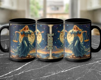 Libra Zodiac Mug: Celestial Horoscope Coffee Cup, Astrology Gift