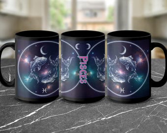Pisces Zodiac Mug: Celestial Astrology Gift, Constellation Coffee Cup