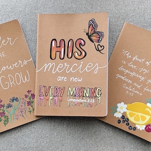 Diario/cuaderno de versículos bíblicos pintados a mano