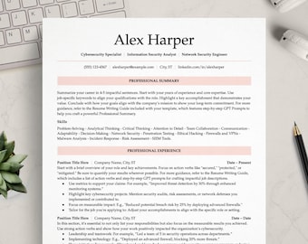 Cybersicherheit Lebenslauf Vorlage: Moderner minimalistischer Lebenslauf für Google Docs, Word, Pages