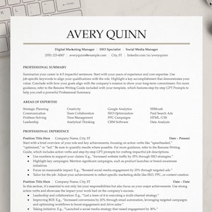 ATS Friendly Resume Template for Google Docs, Word, Pages | Minimalist ATS Resume for Digital Marketing Manager, Simple CV, Basic Resume