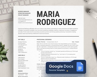 Modern Resume Template: Professional CV & Cover Letter (Google Docs)