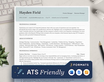 ATS Lebenslaufvorlage: Bearbeitbarer Lebenslauf für Google Docs, Word, Pages