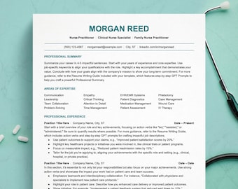ATS-Freundliche Krankenschwester-Lebenslaufvorlage: Modernes gesundheitswesen Lebenslauf ( Google Docs, Word, Pages)