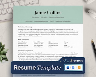 ATS Resume Template: Data Scientist, Analyst, BI (Google Docs, Word, Pages)