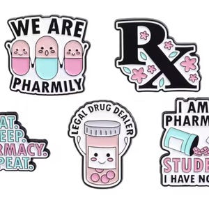 Apotheke Emaille Pin Set: Lustige MedizinStudenten Pins - 5Teile