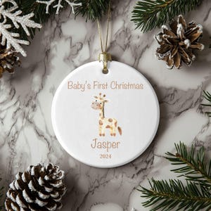 Personalized Baby Giraffe Ornament, Custom Baby Giraffe First Christmas Ornament, Personalized First Christmas Gift, Baby Keepsake