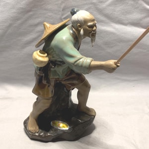 Vintage Fisherman Statue - Etsy