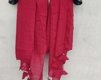 Embroidered Chiffon Scarf | Premium Soft Hijab, Large Shawl