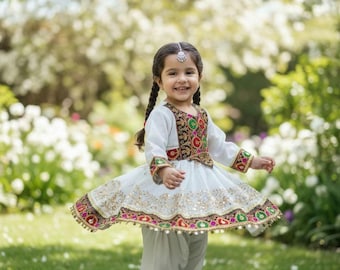 Afghan Traditional Handmade Dress For Girls - 1 year to 3 years old girls Eid outfit