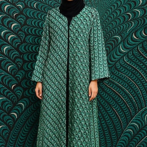 Abaya feminina para o dia a dia, roupa muçulmana modesta para mulheres, comprimento de 132 cm, vestido hijab islâmico longo, maxi estampado leve, moda hijabi