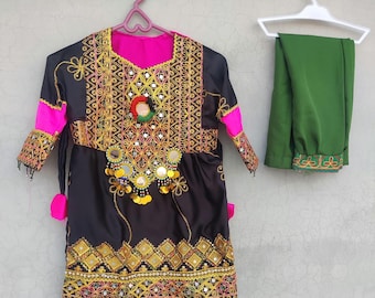 afghani cultural stiched dress for girls | Traditional Readymade shalwar kameez for girls, partywear Afghani Ready to wear shalwar kameez,