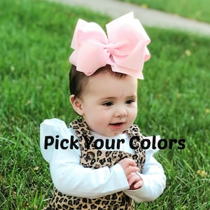 Big Hair Bows, Girls Big Bows, 6 Inch Hairbows, Large Hairbow Sets, You Pick Colors, Girls Headbands, Large Bows, Double Stacked Bows, Jumbo