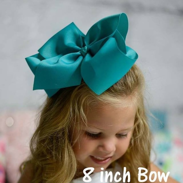 Big Bows, Jumbo Hair Bow, Large Boutique Bow, You Pick Color, 6 7 or 8 Inch Bows, basic Bows, Girls Classic Bows, X-tra Large, BTS Hair Bows