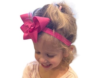 Baby Headbands, Bows with headband, You Pick Colors Headband, Small 3" Medium 4" Bows, Infant Headband, Newborn Headband, Stretchy Headband