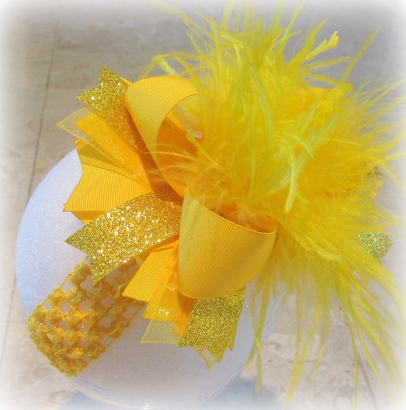 YELLOW BLACK ZEBRA 5 TO 5 1//2 INCH BOUTIQUE HAIR BOW LOT 1