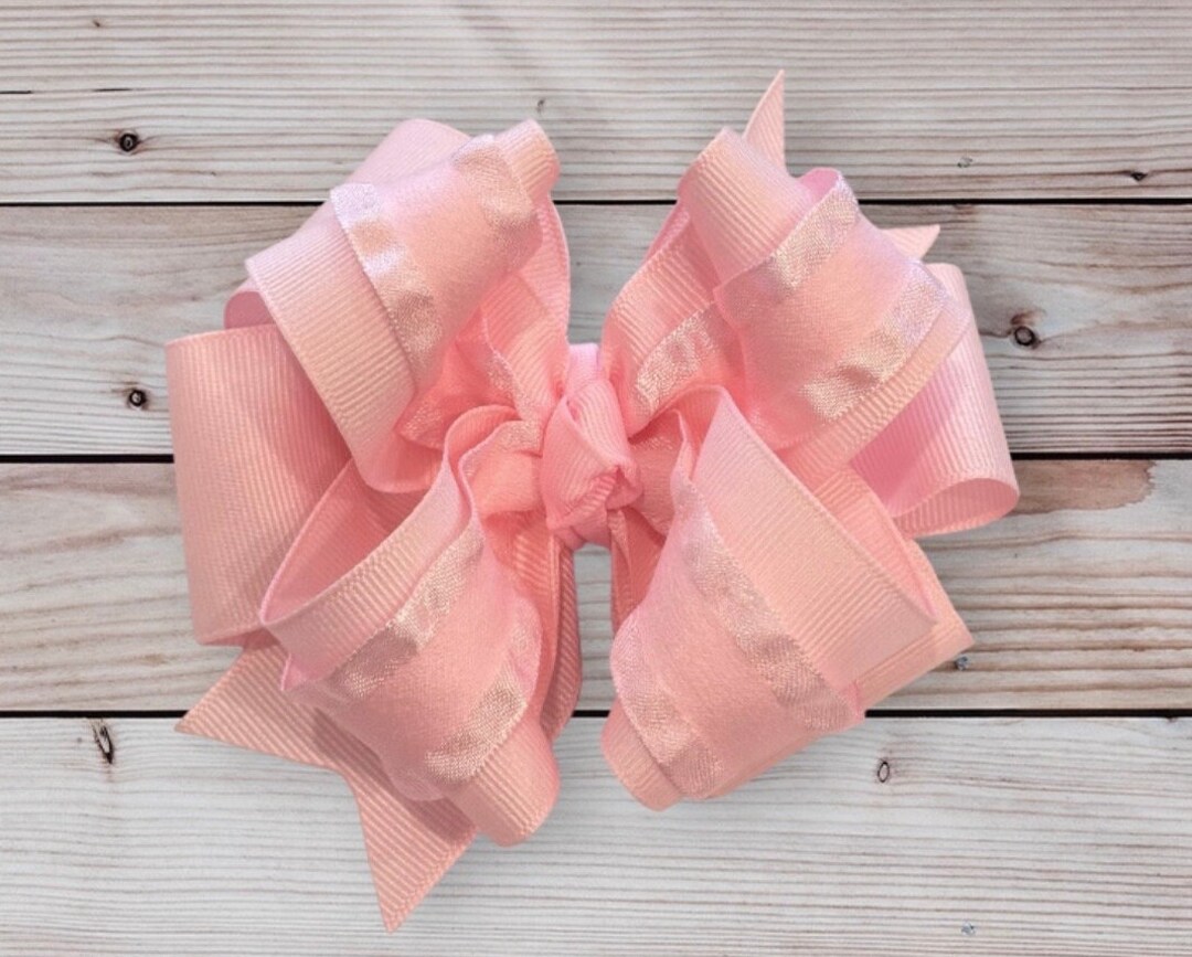 Baby Satin Bow Headband – Hot Pink Elastic Hair Band main image 1