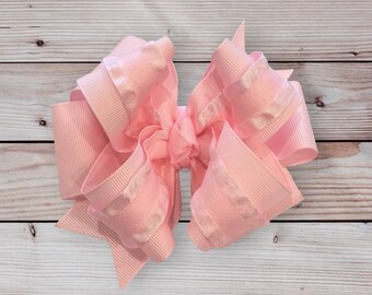 Satin Double Ruffle Headband, Baby Pink Ruffle Hair Bow, Baby Headband, Infant Bows, Spring Hair Bow, Baby Hairbows, Pink Newborn Headband