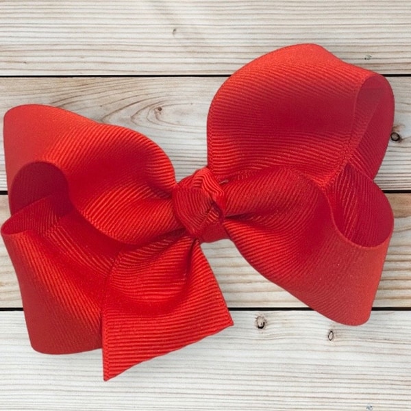 Red Hair Bow, Bows for Girls, Toddler Hair Bows, Hairbows for Baby, 4" Hair Bow, 3" Bows, Holiday Bows, School Hair Bows, Boutique Bow,