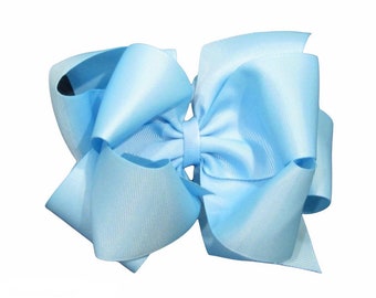 Baby Blue Hair Bow, Light Blue HairBow, Big Blue Bow, 6 Inch Hairbow, Girls Blue Headband, Large Bows, Double Stacked Bows, Jumbo Bows XL