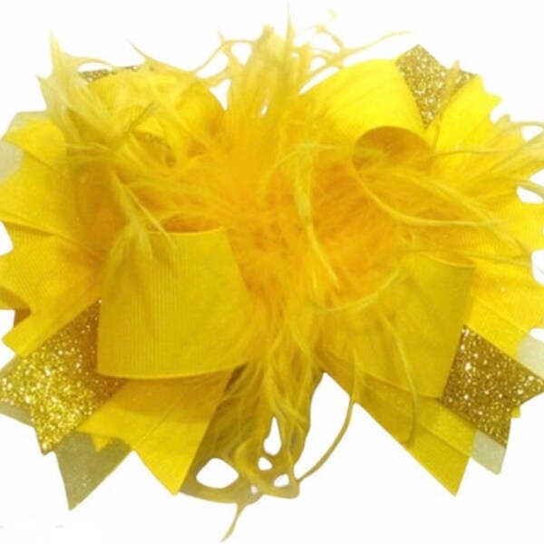 Yellow Over the Top Hair Bow, Baby Headbands, OTT Bows, Girls Hair Bows, Boutique Hair Bow, Large Hairbow, Big bows, Headbands for Girls