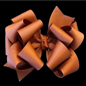 Rust Bow, Girls Hairbows, Rust Hair Bow, Big Bows, NURUST Headband, Fall Hairbow, 5 inch bow, Stacked Bow, School Hair Bow, BTS Headbands