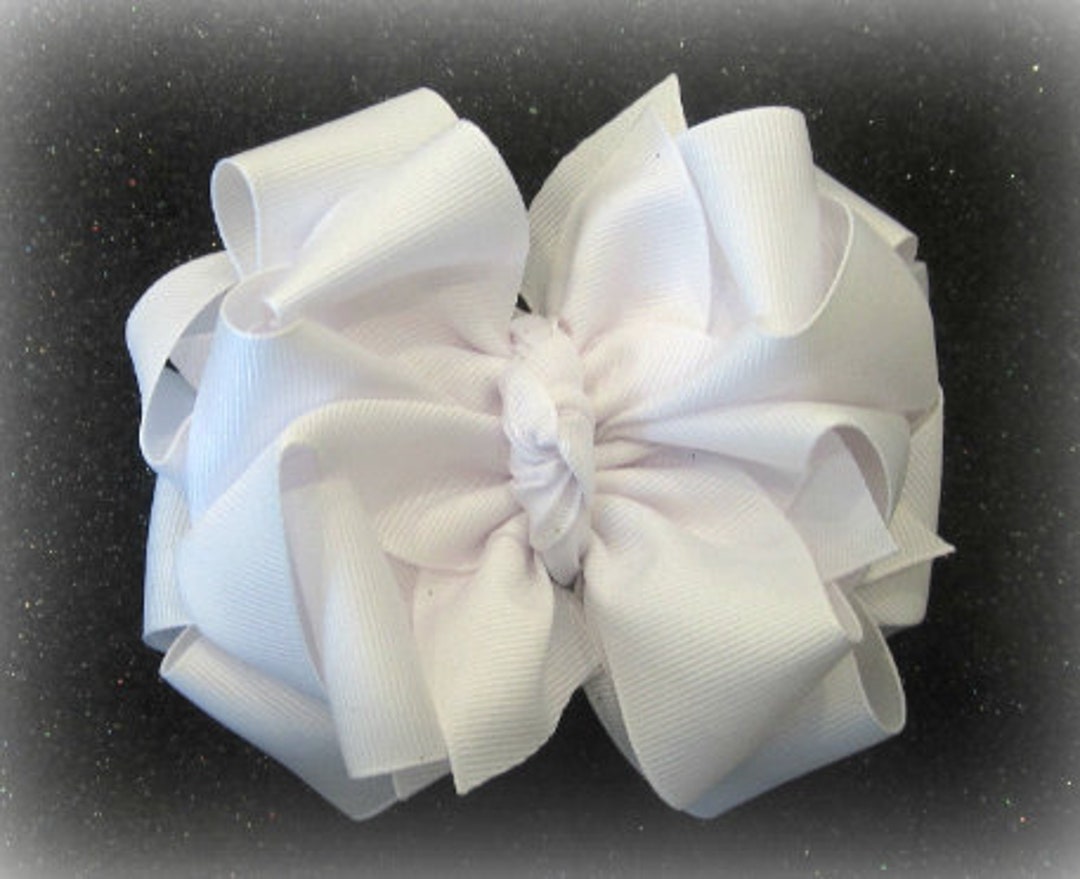 Big White Bow, White Hairbows, Girls White Bow, Baby White Headband