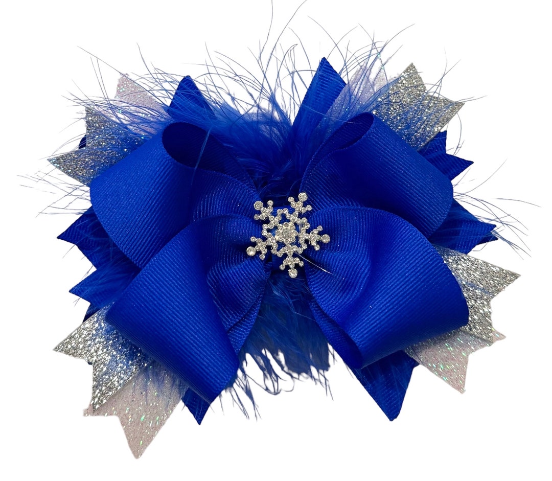 Blue Over the Top Hair Bow for Baby Girl Pageant Hair Bows Etsy