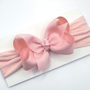YOU PICK Hair Bow on Stretchy Headband, Baby Headbands, Bows with Headband, Toddler Bows, Medium 4 Inch Bow, Large 5 Inch Hairbow, Girls Bow