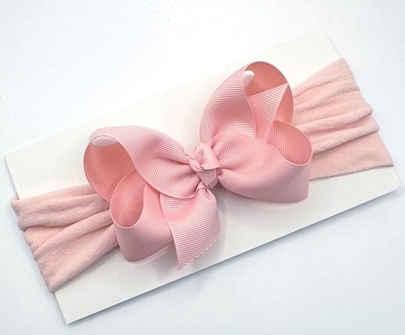 YOU PICK Hair Bow on Stretchy Headband, Baby Headbands, Bows with Headband, Toddler Bows, Medium 4 Inch Bow, Large 5 Inch Hairbow, Girls Bow