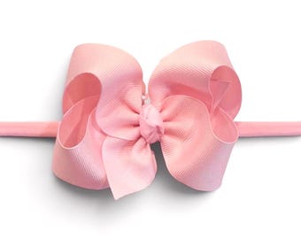 You Pick Colors, Hair Bow on Stretch Headband, Custom 4 Inch Medium Hairbow, Toddler Girl Bows, Girls Headband, Baby Girl Bow, Infant bows