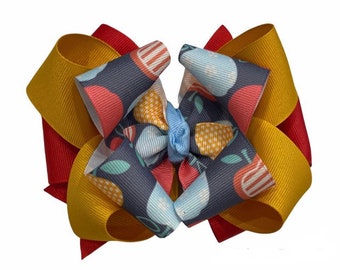 MJ Hairbows, Fall 2020 Line, Apples Hair Bow, Triple Stacked Bows, Girls Fall Hair Bows, Baby Girl Headbands, BTS Bows, School Hair Bow, Red