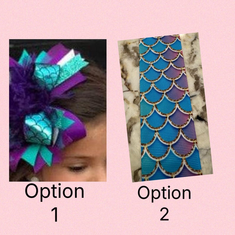 Mermaid Bow, Mermaid Hairbow, Mermaid Scales Bow, Princess Bow, Over the Top Bow, OTT Hairbow, Mermaid Over the Top Bow, Baby Headband,Large image 3