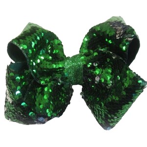 Green Sequin Hair Bow, Sequin Flip Bows, Hair Bows, Christmas Hair Bow, Toddler Big Bows, Fancy Glitter Bows, Holiday Bow, Flippy Sequin Bow